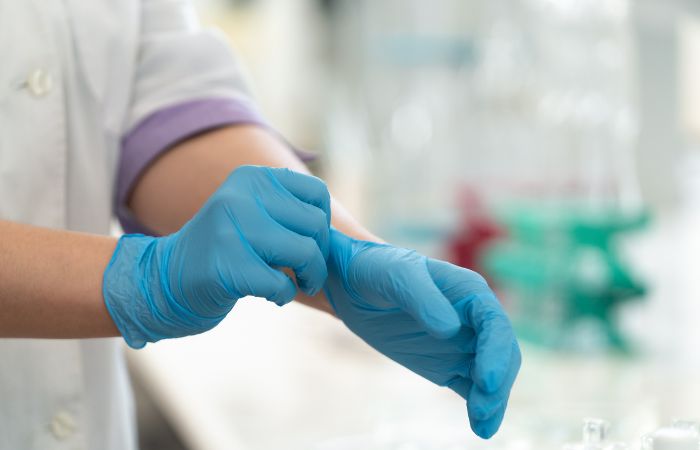 植物　手袋　予防